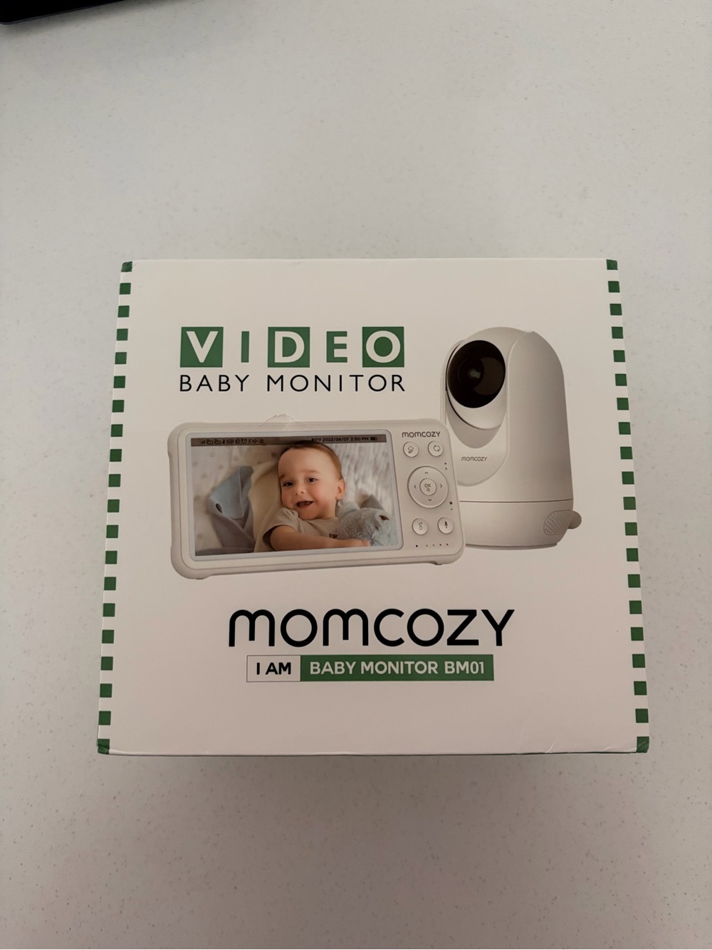 Momcozy White Video Baby Monitor BM01 — 2.4" Portable Parent Unit